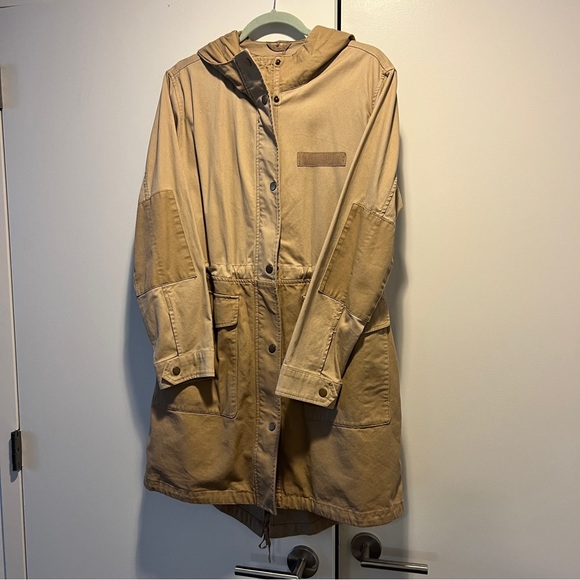 GAP parka military jacket with removable faux fur barely worn size M - Picture 1 of 7